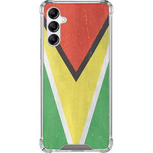 Guyana Flag Distressed Galaxy A14 5G Clear Case